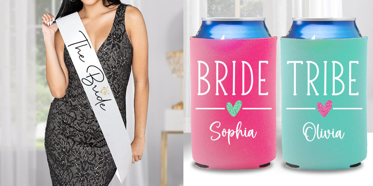 Personalized Bachelorette Party Sashes and Koozies