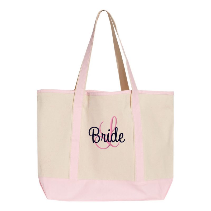 Personalized Bride Tote Bag with Initial