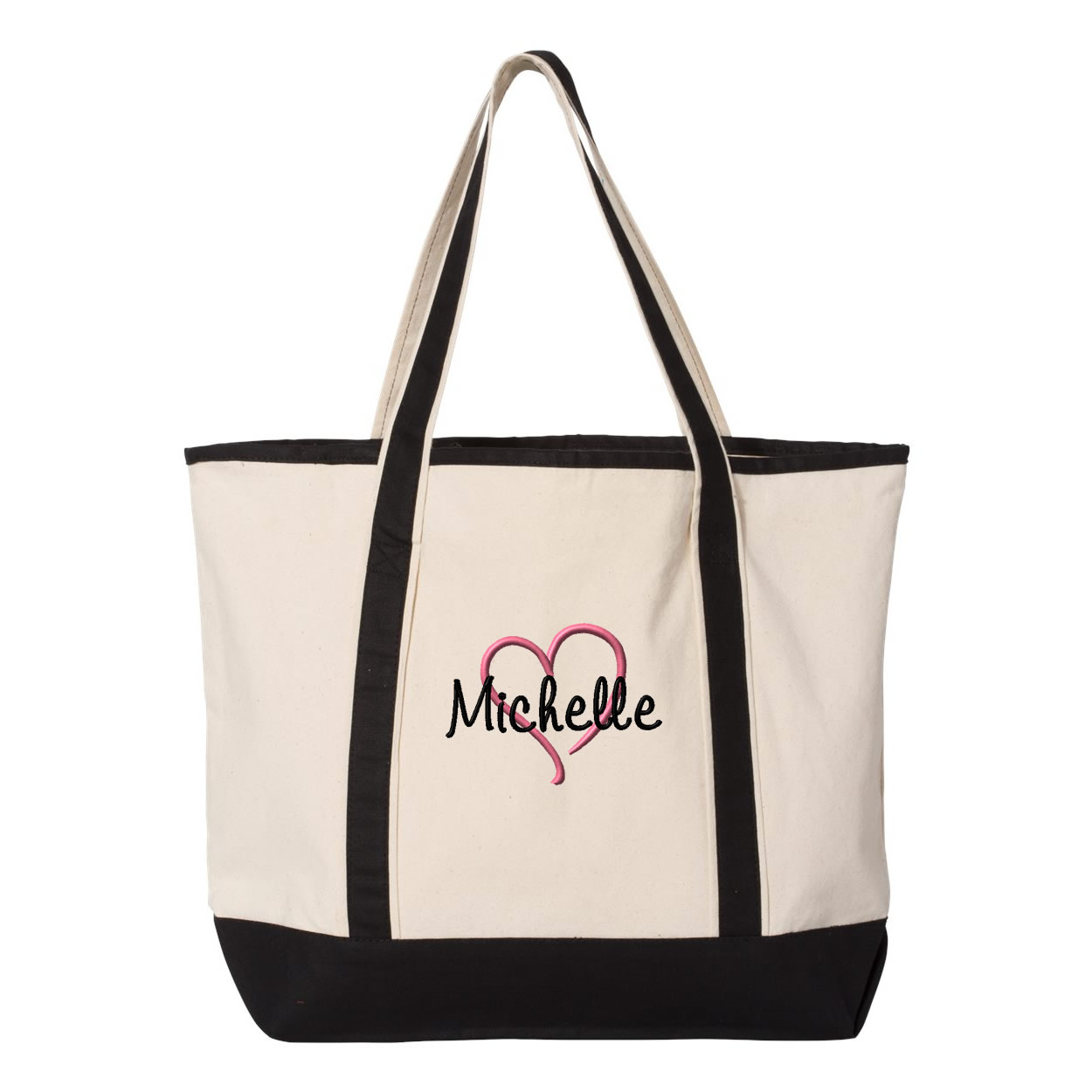 Personalized Tote Bag with Name & Heart