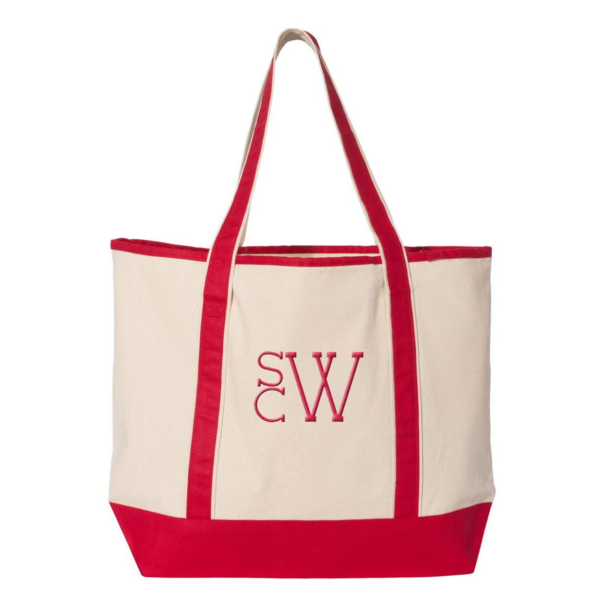 Modern Monogram Beach Tote Bag