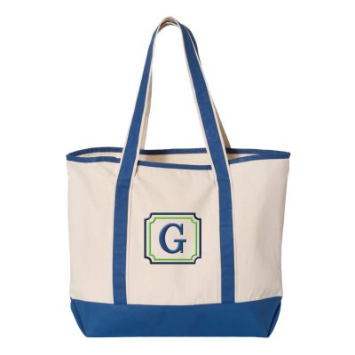 Monogrammed Bridal Party Tote Bag with Border