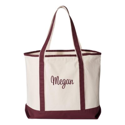 Canvas Tote Bag with Name & Initial - Personalized Brides