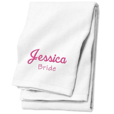 Personalized Bride Velour Beach Towel with Name