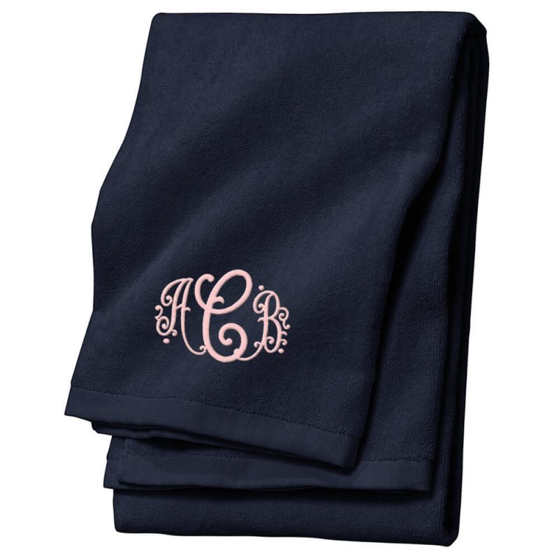 Personalized Velour Beach Towel with Monogram