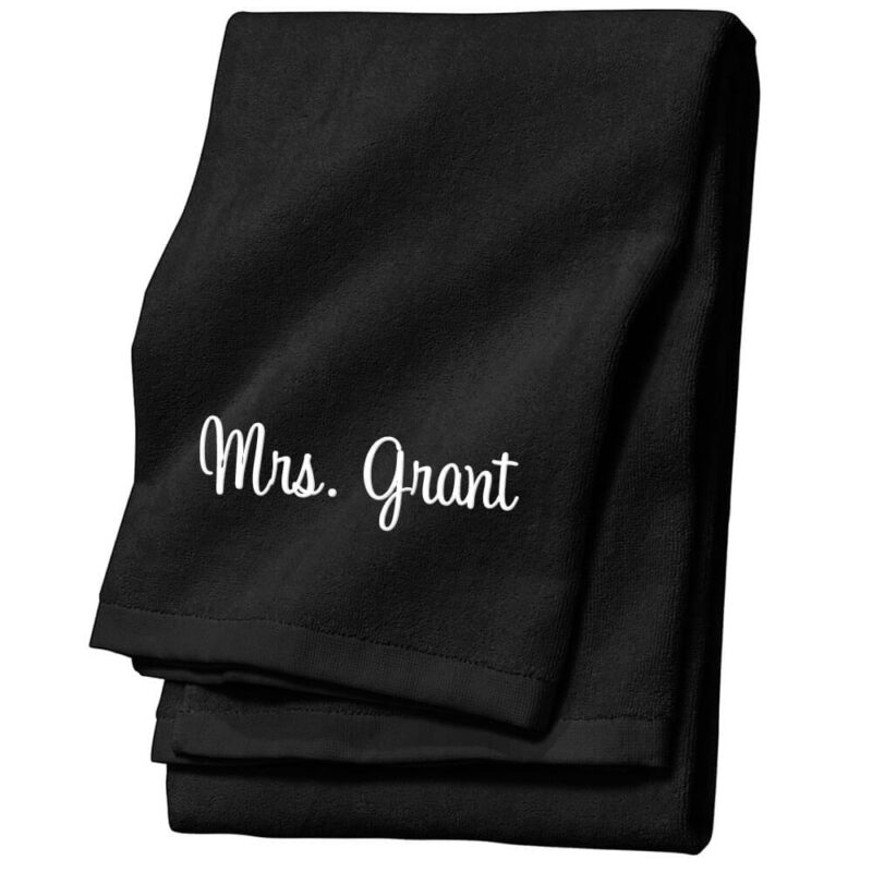Personalized "Mrs." Bride Velour Beach Towel