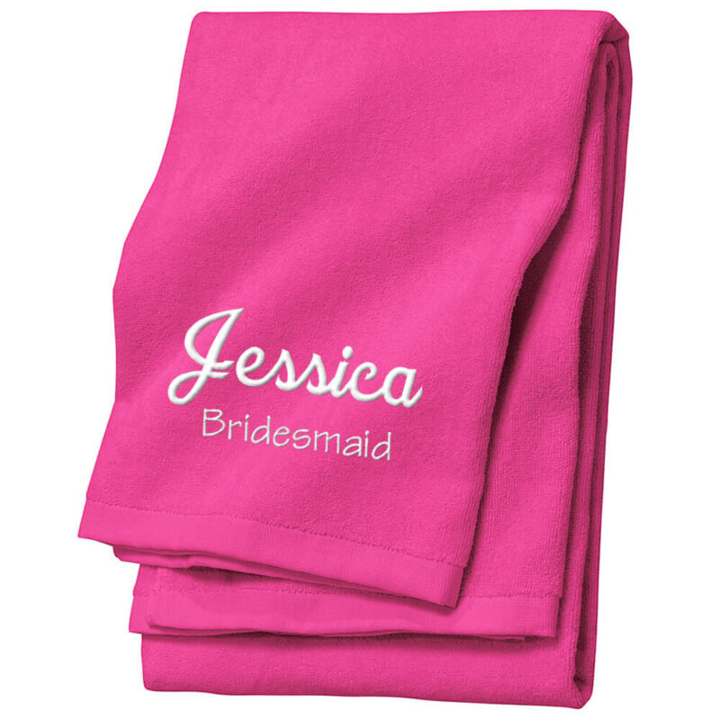 Personalized Bridal Party Velour Beach Towel with Name