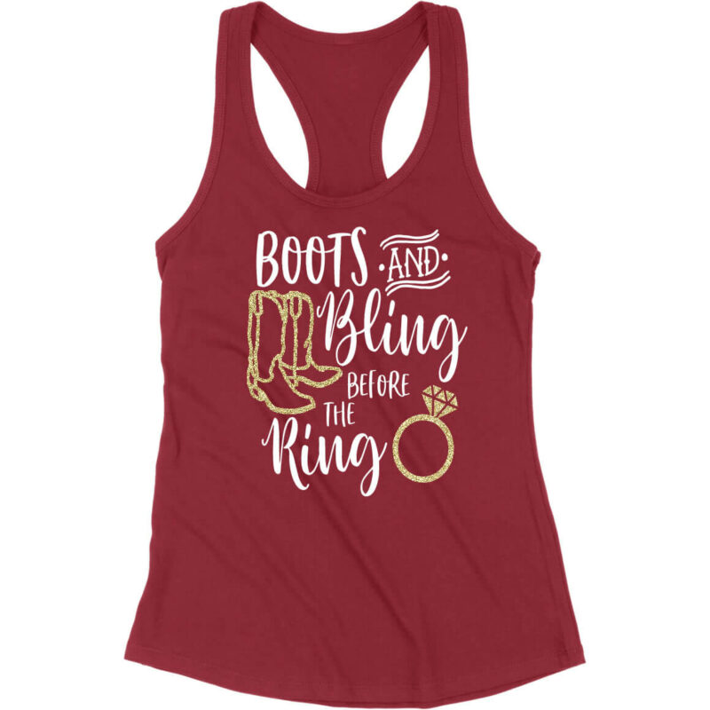 "Boots & Bling before the Ring" Bachelorette Tank Top