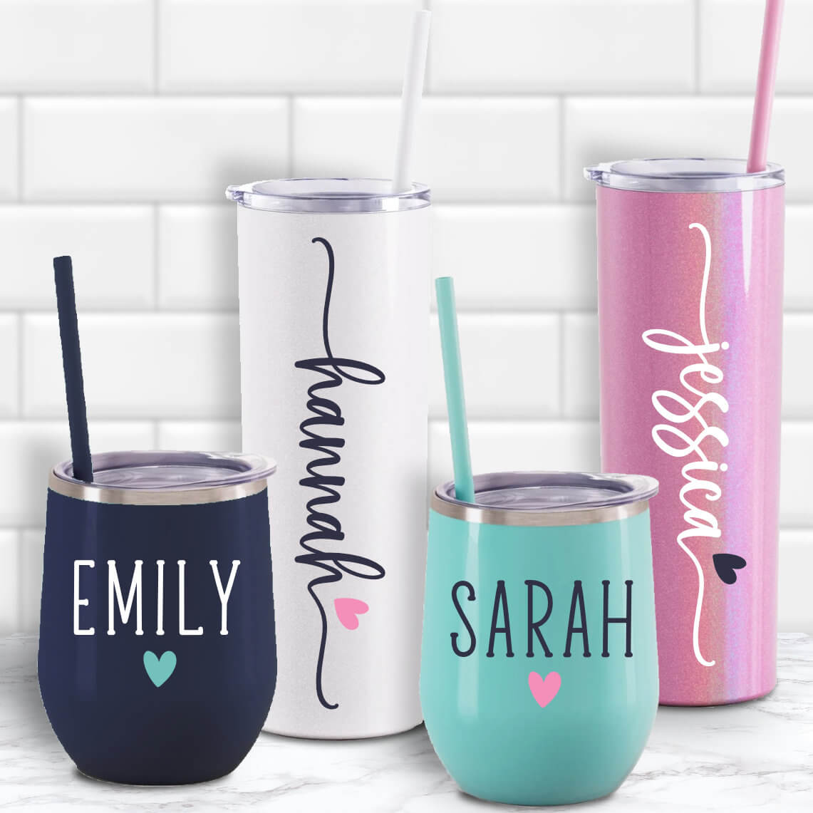 Bridesmaid Wine Tumbler - Personalized Tumbler for Bride, Maid of Honor and The Entire Bridal Party from BluChi