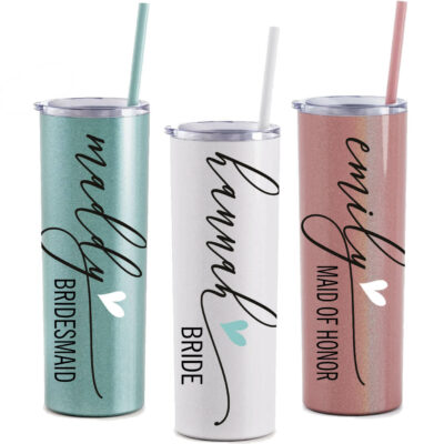 Bridal Party Tumbler with Name & Heart