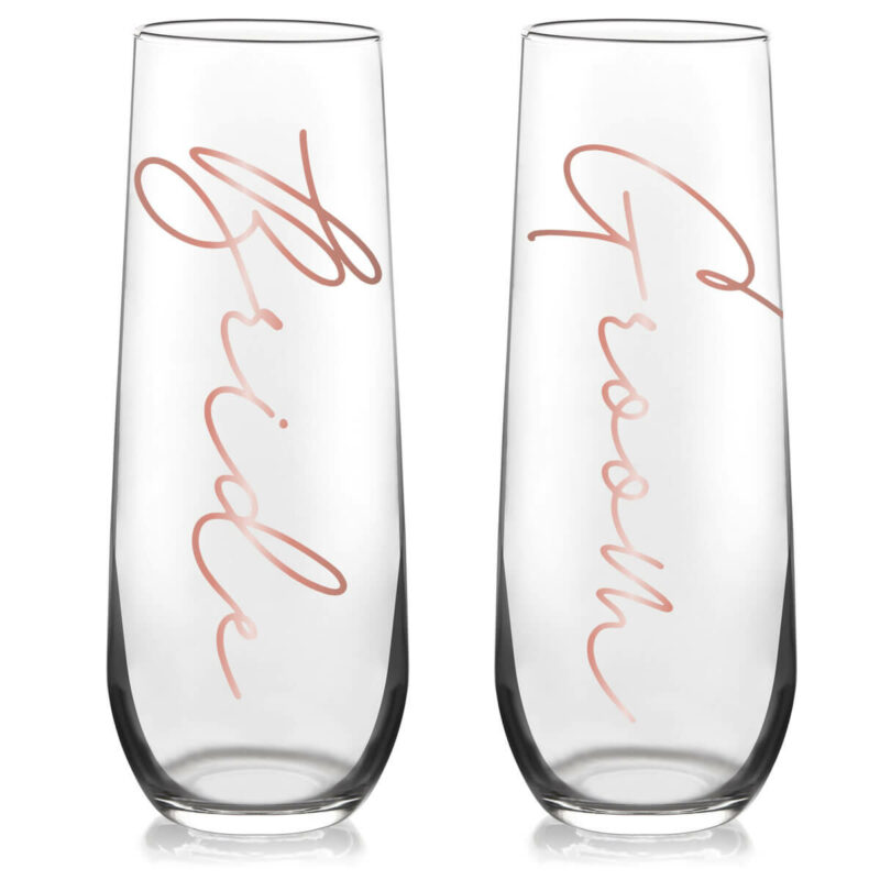 Bride and Groom Champagne Flute Set