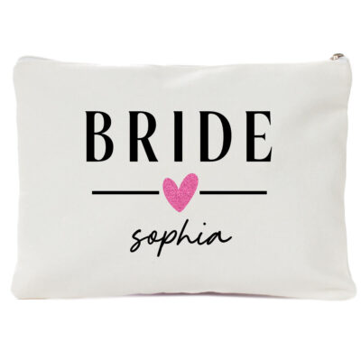 Bride Makeup Pouch with Name