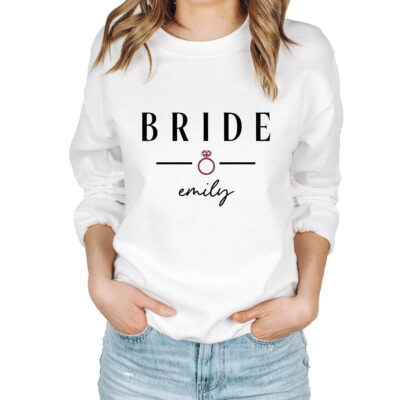 Bride Sweatshirt with Name & Ring