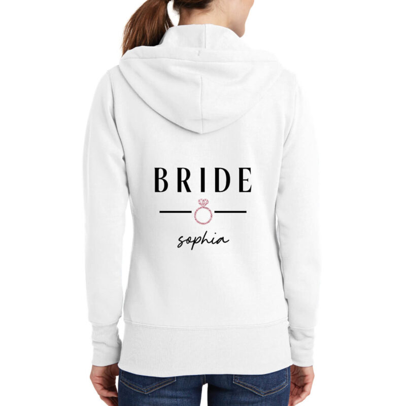 Full-Zip Bride Hoodie with Name & Ring
