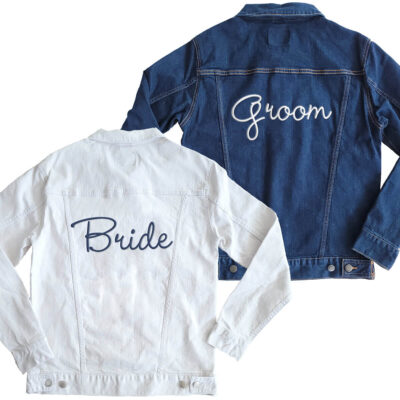 Bride & Groom Jean Jacket Set - Embroidered