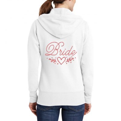 Bride Full-Zip Hoodie with Heart Laurel