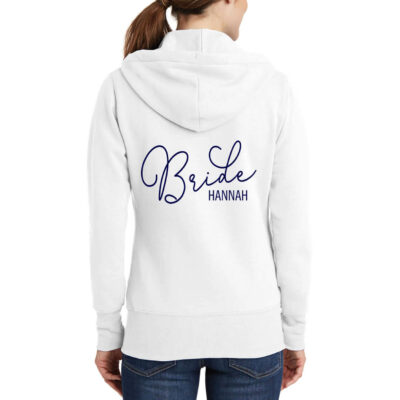 Full-Zip Bride Hoodie with Name