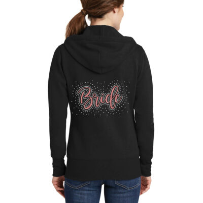 Bride Full-Zip Hoodie with Rhinestone Scatter