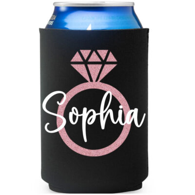 "Besties" Bridal Party Koozie with Ring