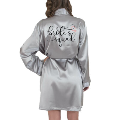 Bride's squad Satin Robe with Ring