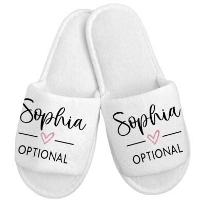 Velour Bridal Party Slippers with Name