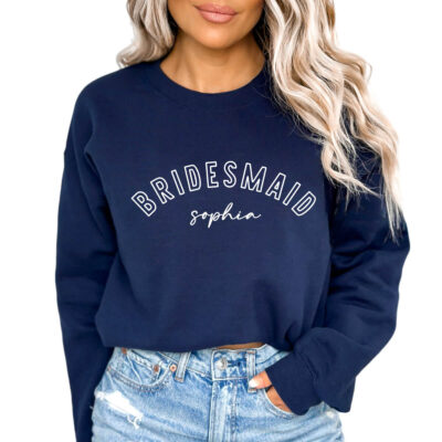 Outline Bridesmaid Sweatshirt with Name