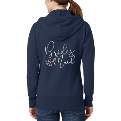 Bridesmaid Full-Zip Hoodie with Diamond