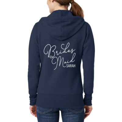 Bridesmaid Full-Zip Hoodie with Name