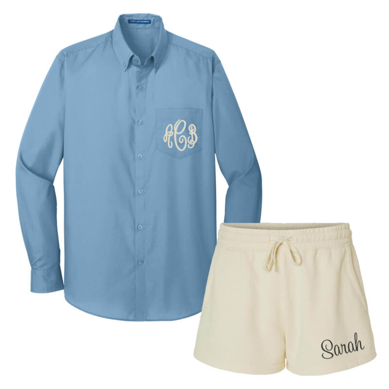 Create Your Own Monogrammed Button-Down Men's Shirt & Shorts Set