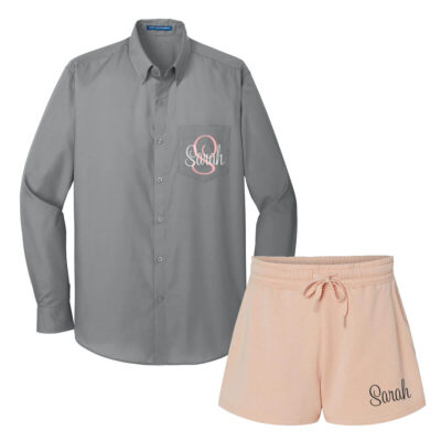 Create Your Own Button-Down Oversized Men's Shirt & Shorts Set