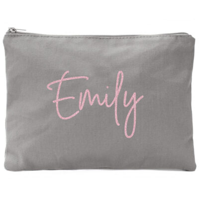 Canvas Cosmetic Pouch with Name