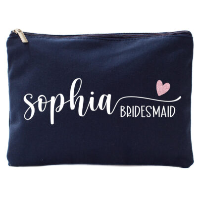 Canvas Cosmetic Pouch with Name & Title