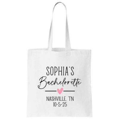 Personalized Bachelorette Party Canvas Tote Bag