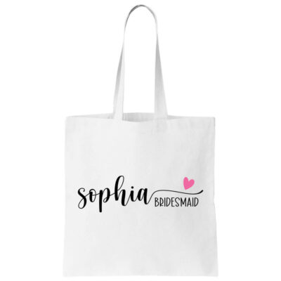 Canvas Bridal Party Tote Bag with Name & Title