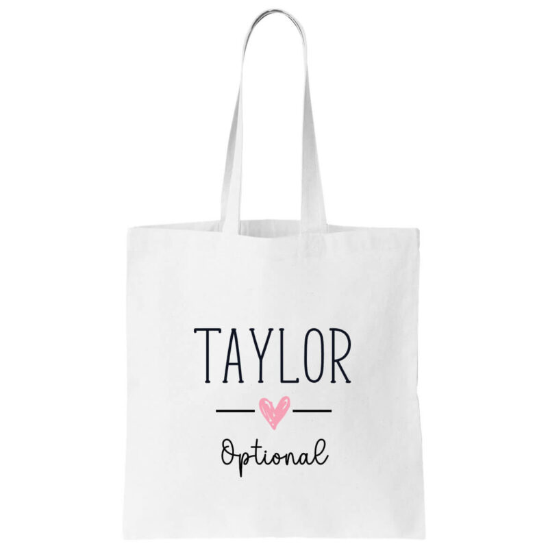 Canvas Tote Bag with Name & Heart