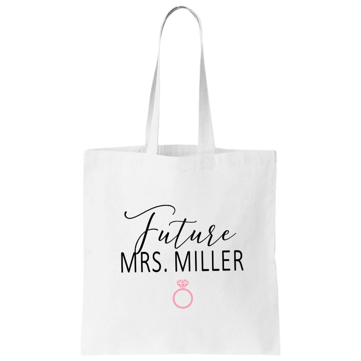 Future Mrs. Canvas Tote Bag with Ring - Personalized Brides