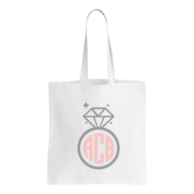 Monogrammed Ring Canvas Tote Bag