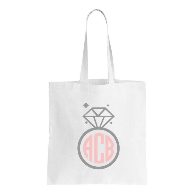 Monogrammed Ring Canvas Tote Bag