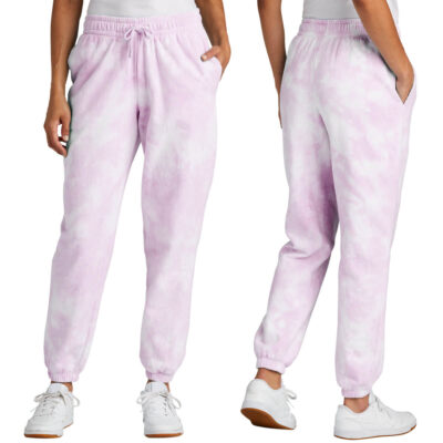 Pink Cloud Jogger Pants Front and Back