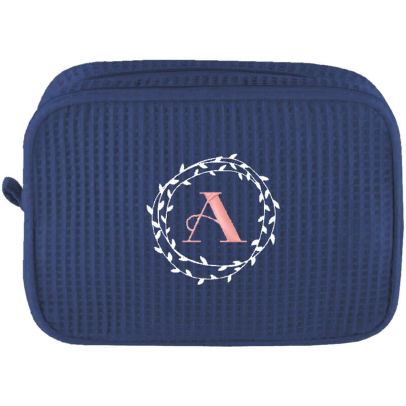 Cosmetic Bag with Wreath Monogram