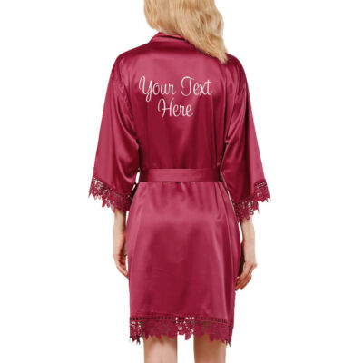 Create Your Own Embroidered Lace Satin Robe