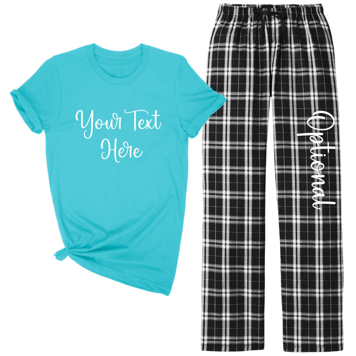 Women's Personalized Embroidered Monogram Flannel Pajama Pants