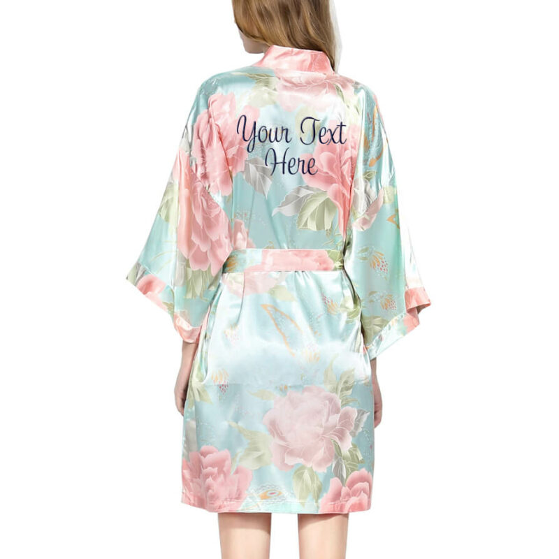 Create Your Own Pastel Floral Satin Robe
