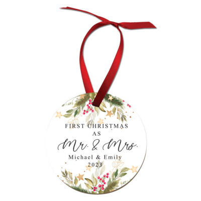 'First Christmas as Mr. & Mrs.' Ornament