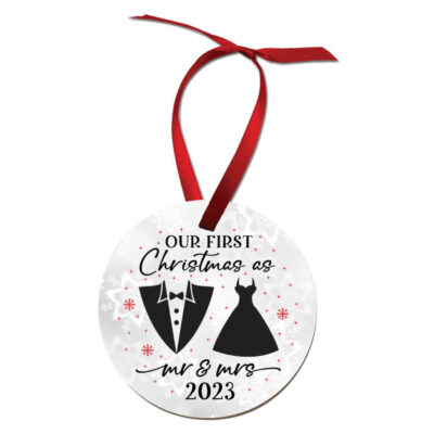 'Our First Christmas as Mr. & Mrs.' Christmas Ornament