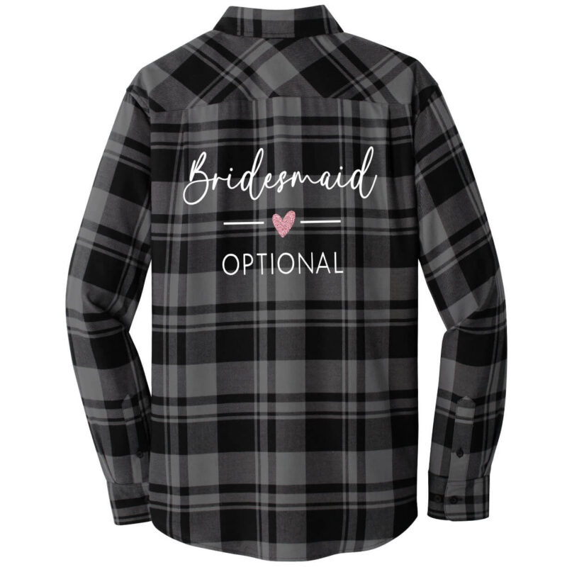 Bridesmaid Flannel Shirt with Heart Laurel