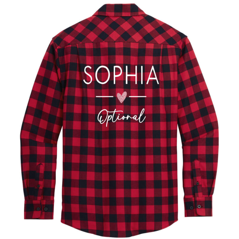 Flannel Shirt with Name & Heart