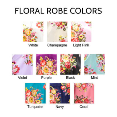 Floral Satin Robe Colors