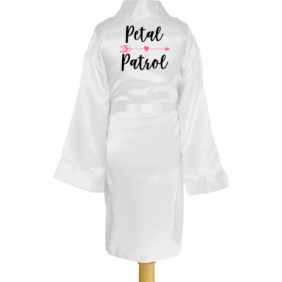 "Petal Patrol" Kid's Satin Robe with Arrow