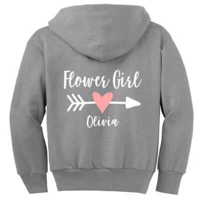 Flower Girl Zip Hoodie with Name