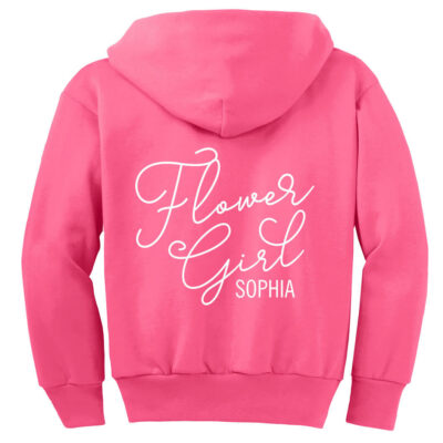 Flower Girl Zip Hoodie with Name